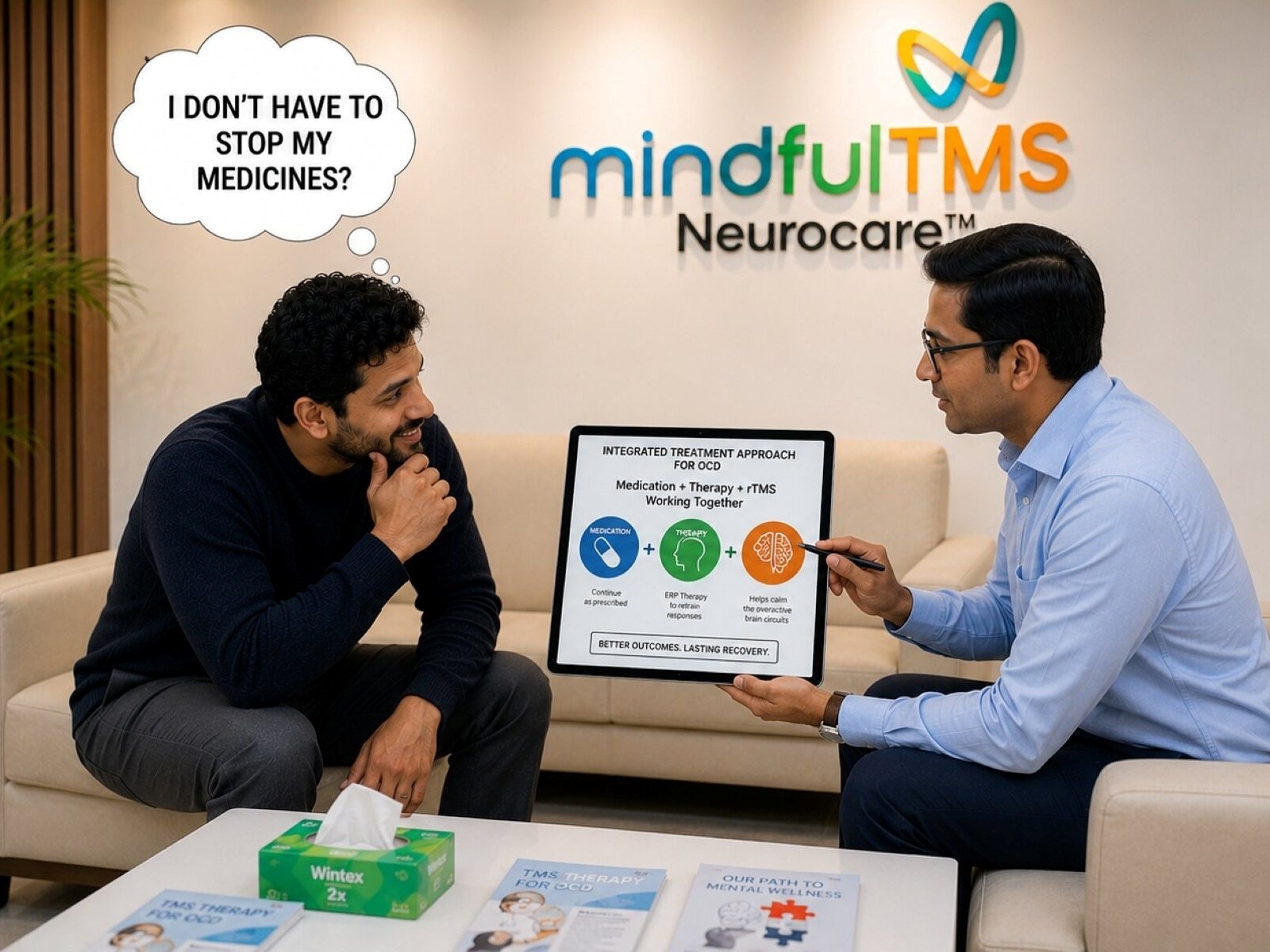 OCD treatment plan combining medicines, therapy and rTMS
