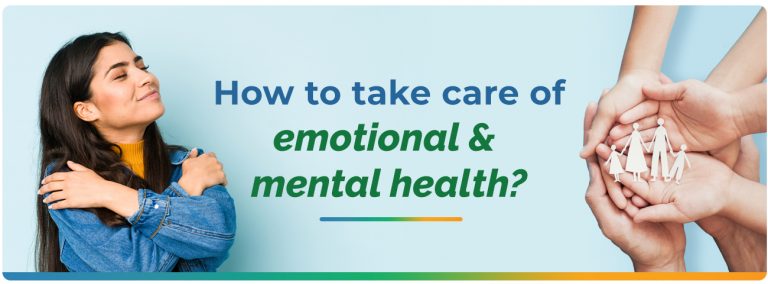 HOW TO TAKE CARE OF EMOTIONAL AND MENTAL HEALTH banner copy